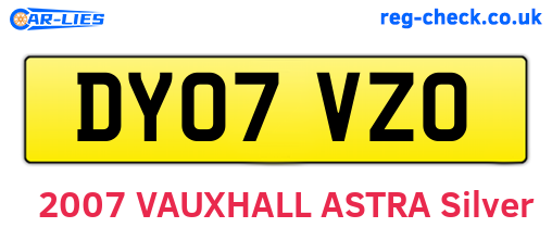 DY07VZO are the vehicle registration plates.