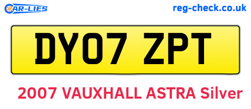 DY07ZPT are the vehicle registration plates.