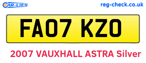 FA07KZO are the vehicle registration plates.