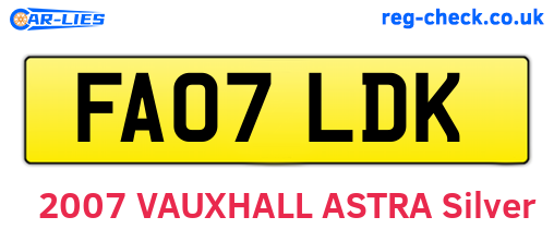 FA07LDK are the vehicle registration plates.