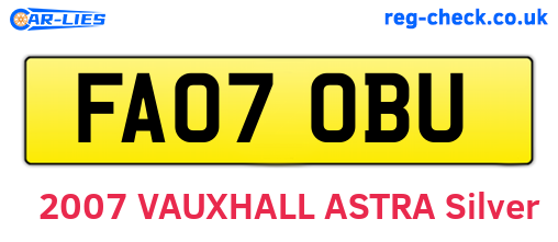 FA07OBU are the vehicle registration plates.