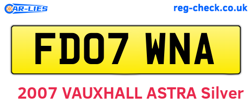 FD07WNA are the vehicle registration plates.