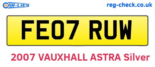 FE07RUW are the vehicle registration plates.