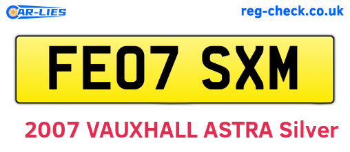 FE07SXM are the vehicle registration plates.