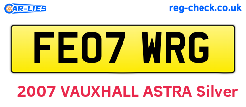 FE07WRG are the vehicle registration plates.