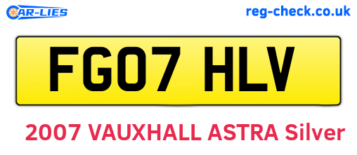 FG07HLV are the vehicle registration plates.