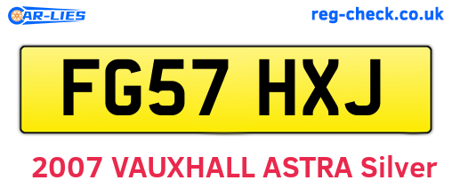 FG57HXJ are the vehicle registration plates.