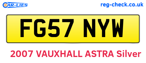 FG57NYW are the vehicle registration plates.