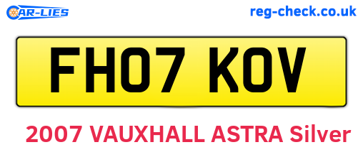 FH07KOV are the vehicle registration plates.