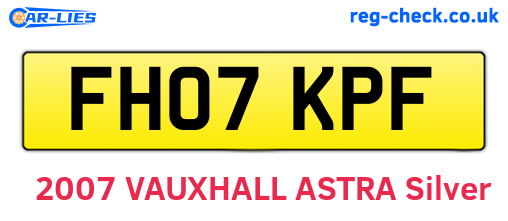 FH07KPF are the vehicle registration plates.