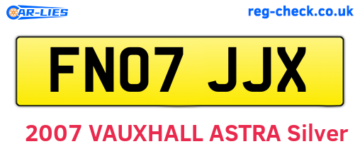 FN07JJX are the vehicle registration plates.