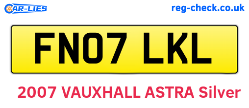 FN07LKL are the vehicle registration plates.