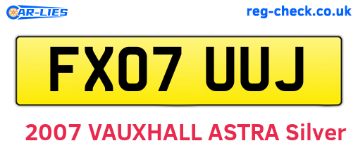 FX07UUJ are the vehicle registration plates.