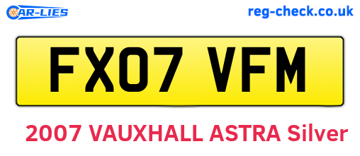 FX07VFM are the vehicle registration plates.