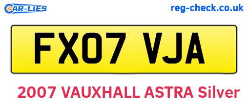 FX07VJA are the vehicle registration plates.
