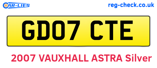 GD07CTE are the vehicle registration plates.