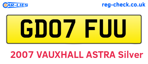 GD07FUU are the vehicle registration plates.