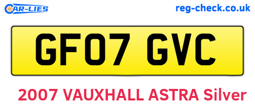 GF07GVC are the vehicle registration plates.