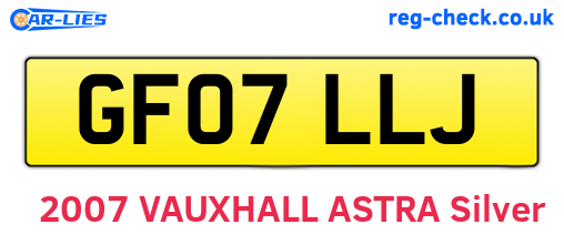 GF07LLJ are the vehicle registration plates.