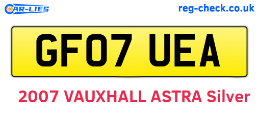 GF07UEA are the vehicle registration plates.