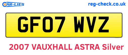 GF07WVZ are the vehicle registration plates.
