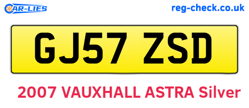 GJ57ZSD are the vehicle registration plates.