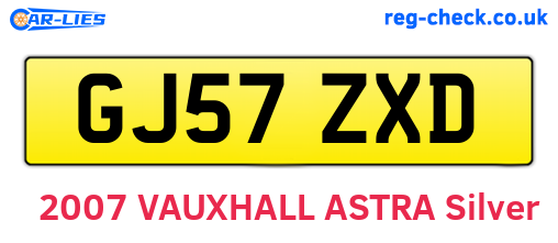 GJ57ZXD are the vehicle registration plates.