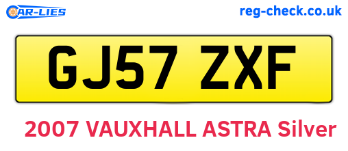 GJ57ZXF are the vehicle registration plates.