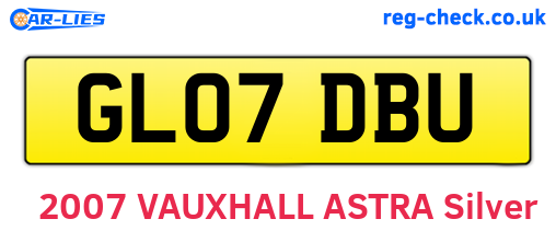 GL07DBU are the vehicle registration plates.