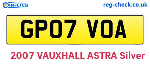 GP07VOA are the vehicle registration plates.
