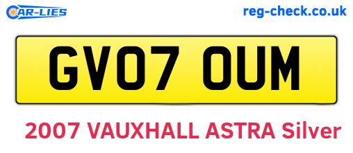 GV07OUM are the vehicle registration plates.