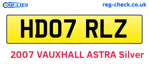 HD07RLZ are the vehicle registration plates.