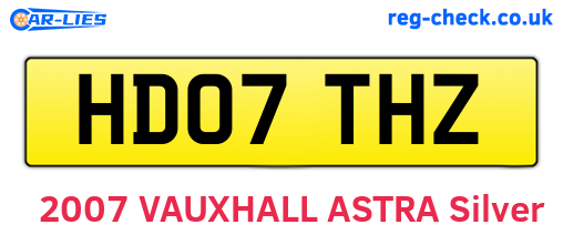 HD07THZ are the vehicle registration plates.