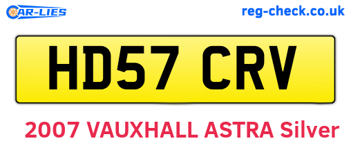 HD57CRV are the vehicle registration plates.