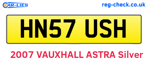 HN57USH are the vehicle registration plates.