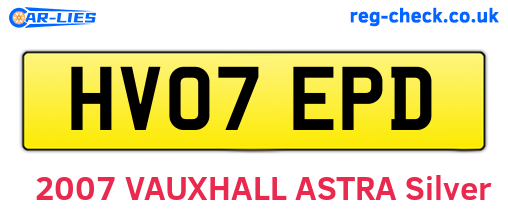 HV07EPD are the vehicle registration plates.