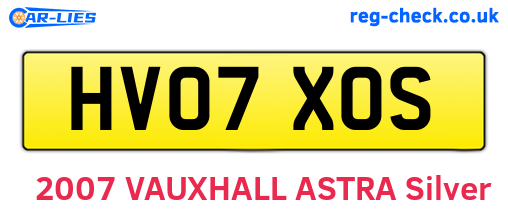 HV07XOS are the vehicle registration plates.
