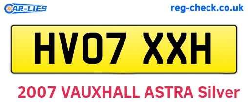 HV07XXH are the vehicle registration plates.