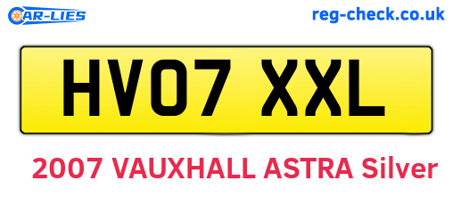 HV07XXL are the vehicle registration plates.