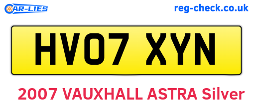 HV07XYN are the vehicle registration plates.