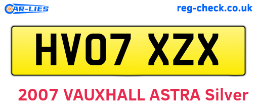 HV07XZX are the vehicle registration plates.