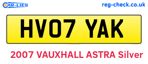 HV07YAK are the vehicle registration plates.