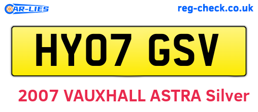 HY07GSV are the vehicle registration plates.