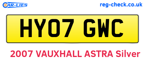 HY07GWC are the vehicle registration plates.