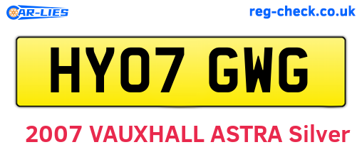 HY07GWG are the vehicle registration plates.