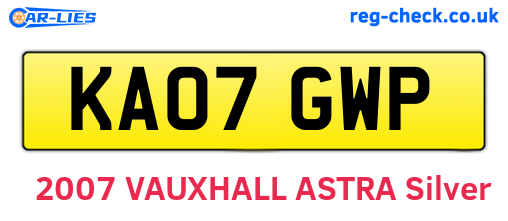 KA07GWP are the vehicle registration plates.