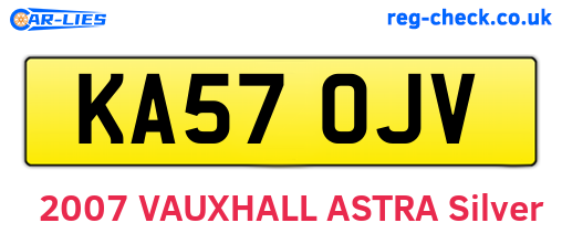 KA57OJV are the vehicle registration plates.