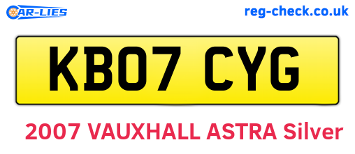 KB07CYG are the vehicle registration plates.