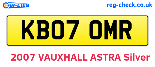 KB07OMR are the vehicle registration plates.