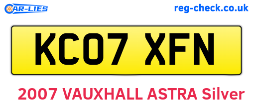 KC07XFN are the vehicle registration plates.